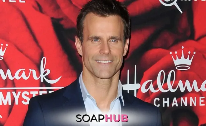 General Hospital's Cameron Mathison with the Soap Hub logo.