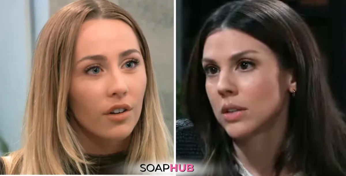 Josslyn and Kristina on General Hospital with the Soap Hub logo across the bottom.