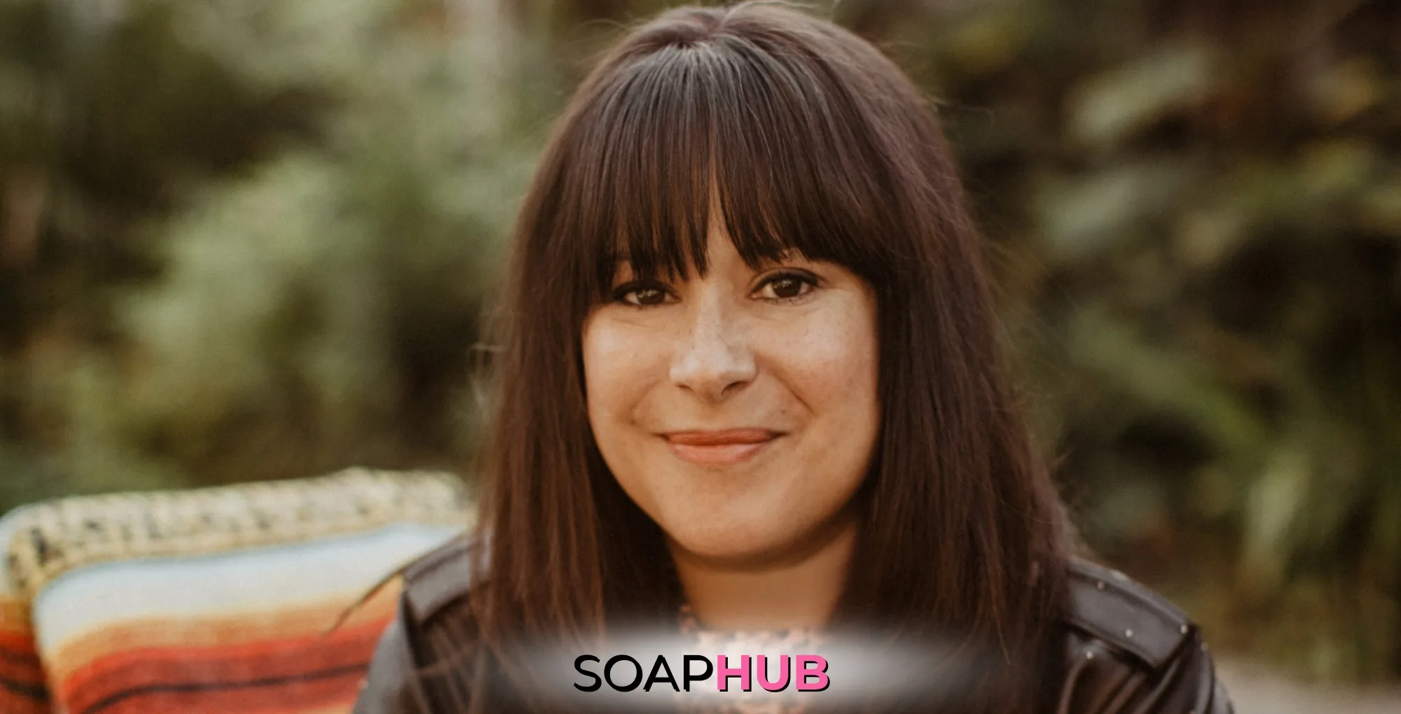 General Hospital alum Kimberly McCullough with the Soap Hub logo across the bottom.