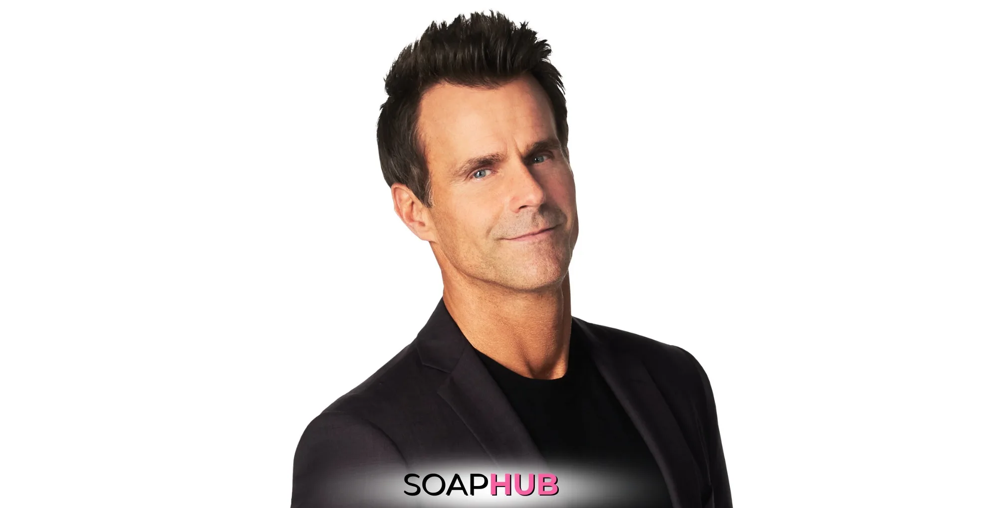 General Hospital Cameron Mathison with Soap Hub logo.