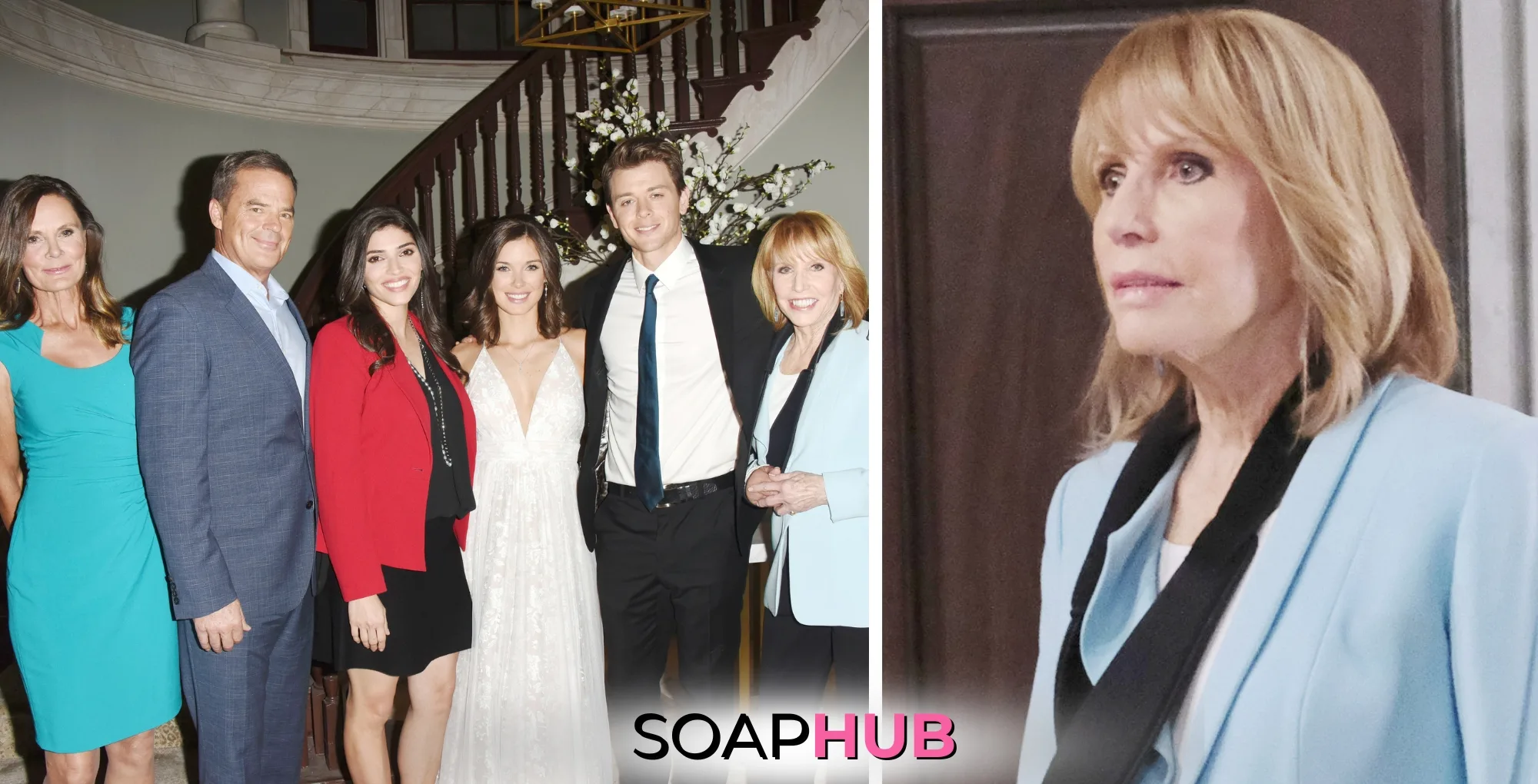 General Hospital Quartermaines and Monica with the Soap Hub logo