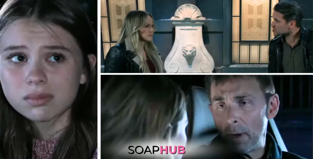 Charlotte, Valentin, Lulu, and Dante on the January 2, 2025 episode of General Hospital with the Soap Hub logo across the bottom.