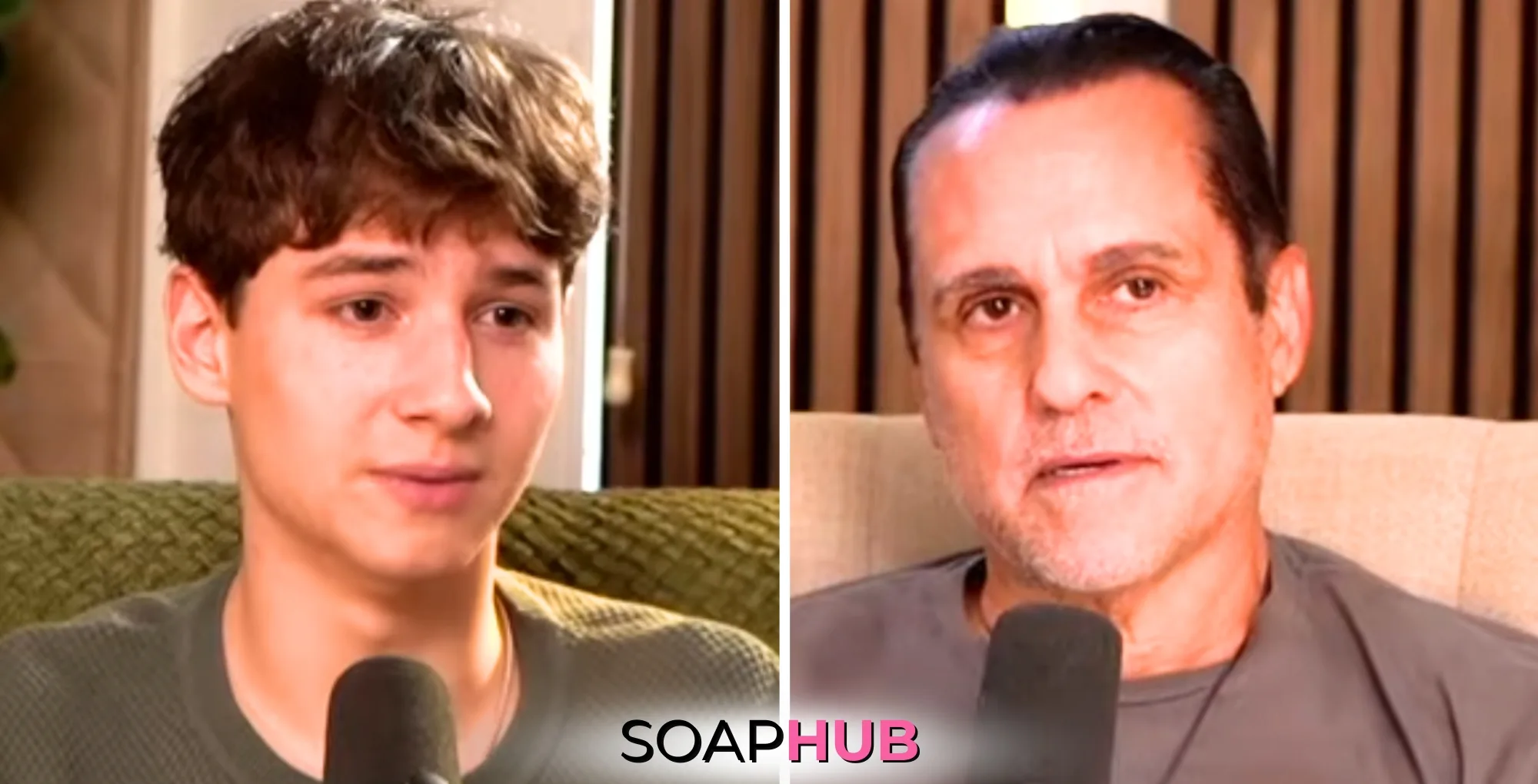 Finn Carr and Maurice Benard with the Soap Hub logo across the bottom.