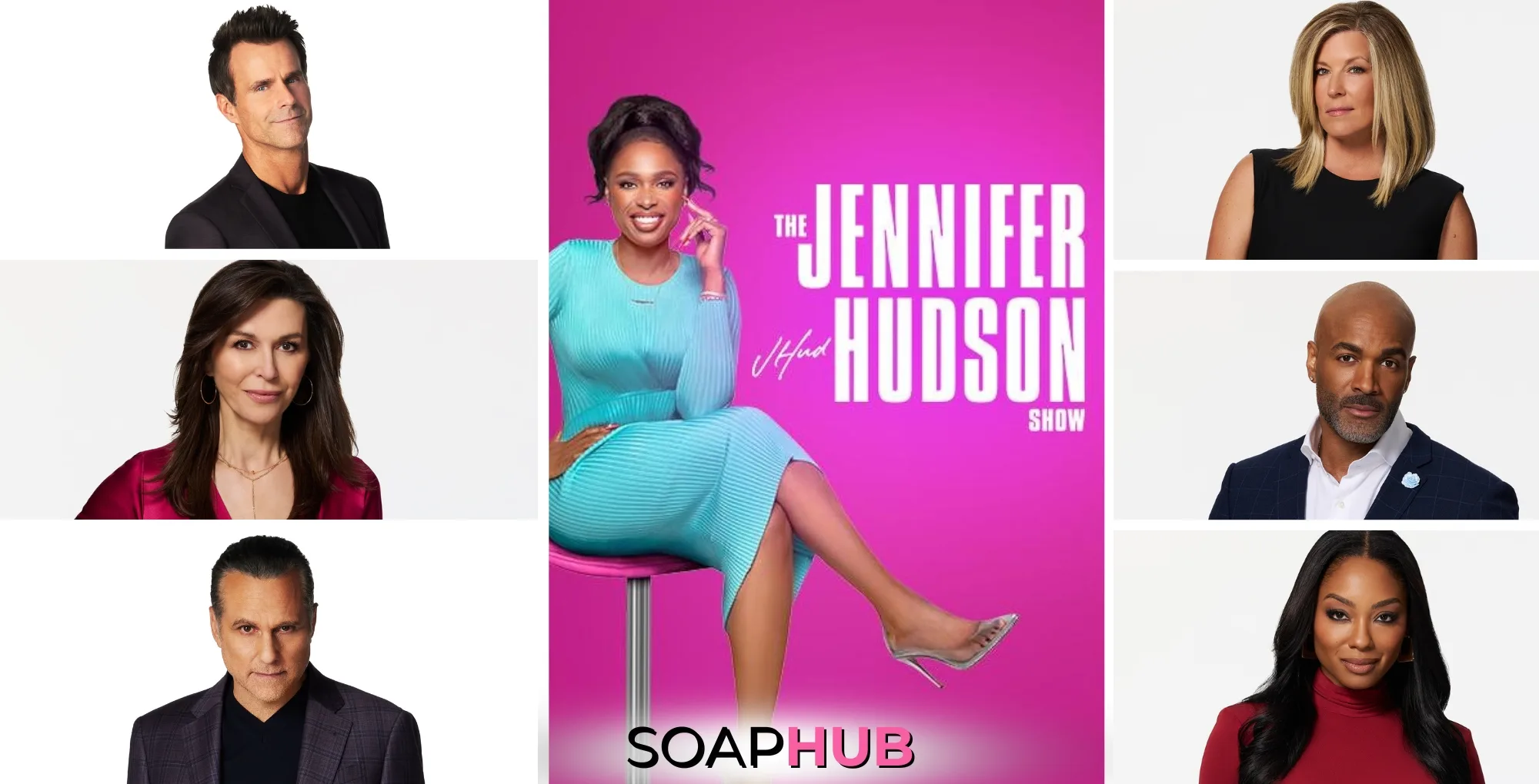 GH Cast Members + Jennifer Hudson Show Key Art, with Soap Hub Logo