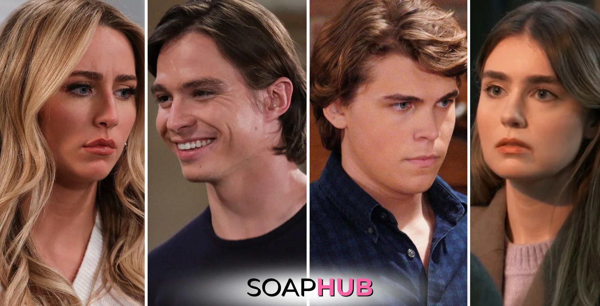 General Hospital Jossly, Spencer, Cameron, and Emma with the Soap Hub logo