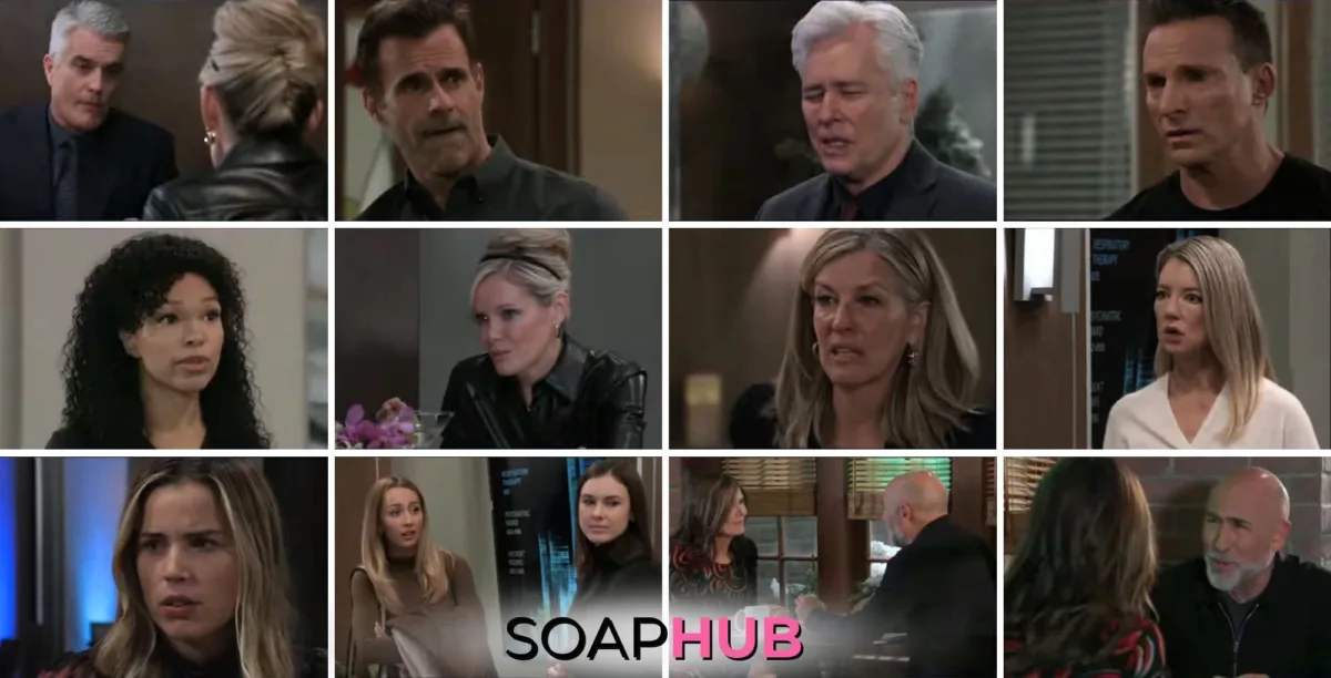 The cast of General Hospital with the Soap Hub logo across the bottom.