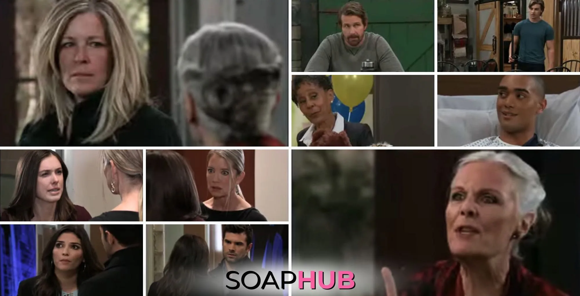 The cast of General Hospital with the Soap Hub logo across the bottom.