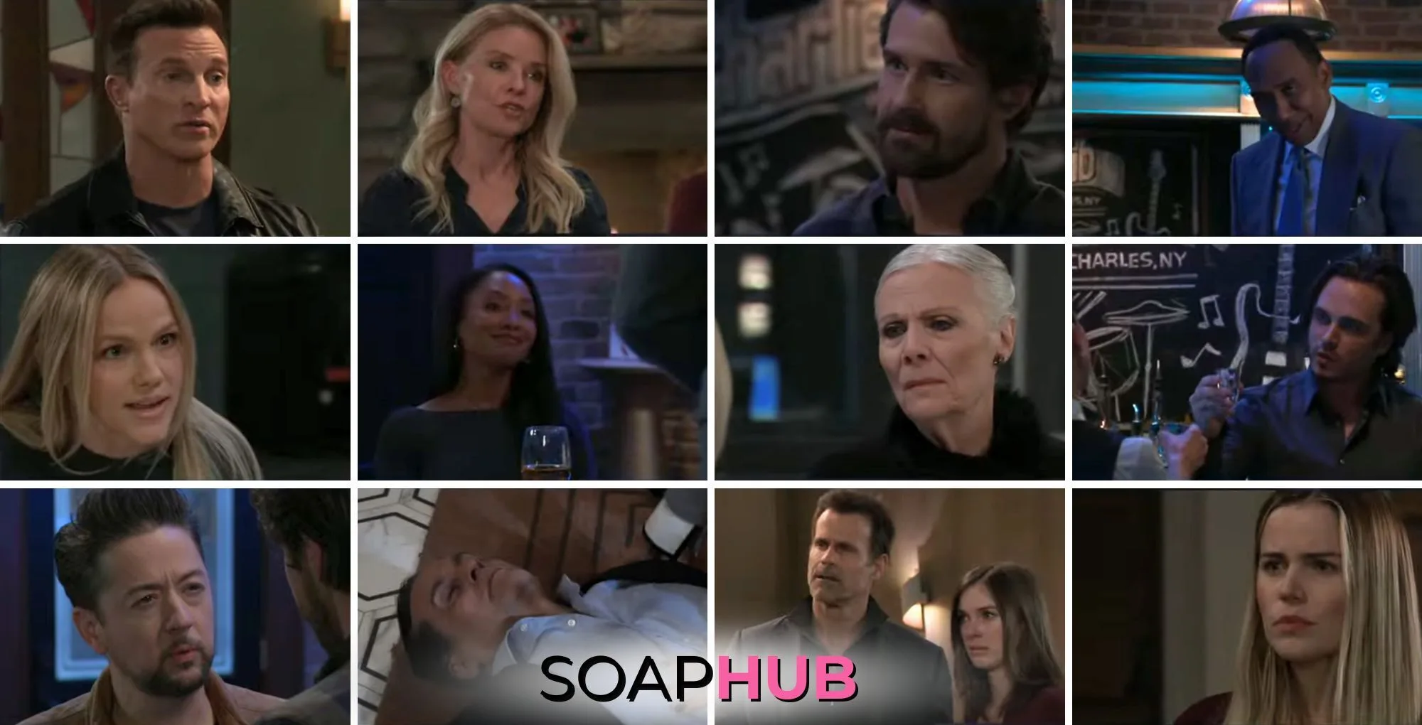 The cast of General Hospital with the Soap Hub logo across the bottom.