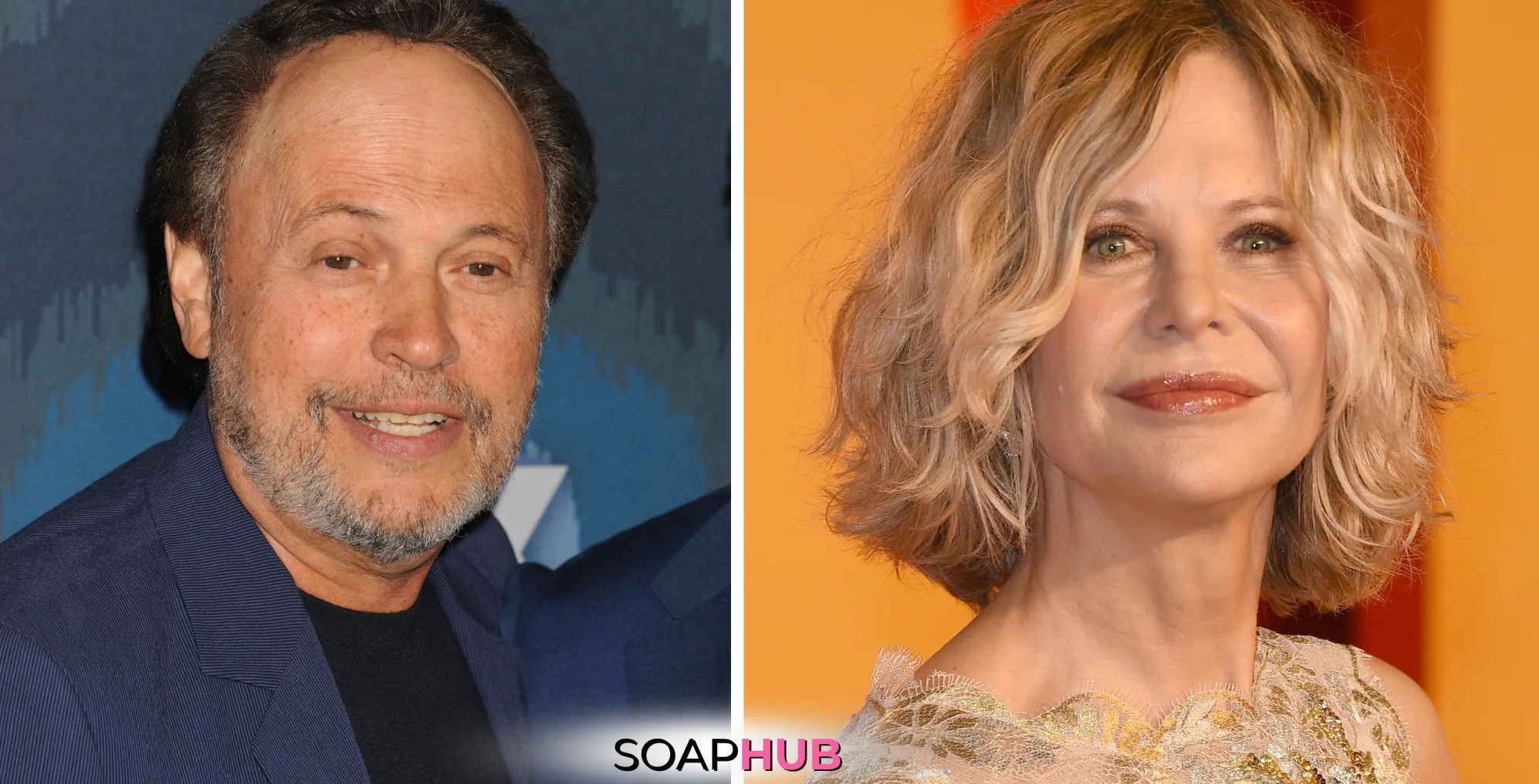 When Harry Meets Sally Billy Crystal and Meg Ryan with the Soap Hub logo.