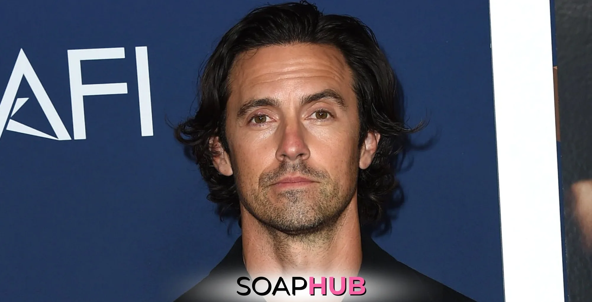 This Is Us Milo Ventimiglia with the Soap Hub logo.