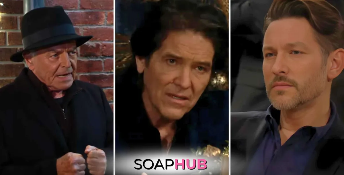 Young and the Restless January 2 Ian, Danny, Daniel with the Soap Hub logo.