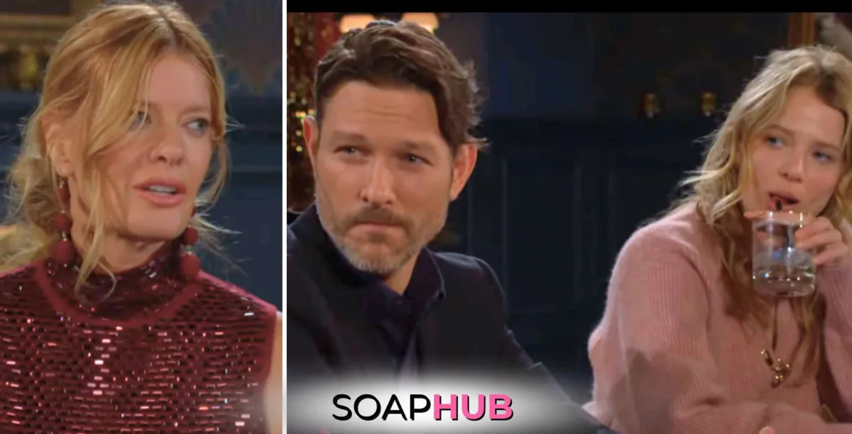 The Young and the Restless January 3 Phyllis, Daniel, and Summer with the Soap Hub logo.