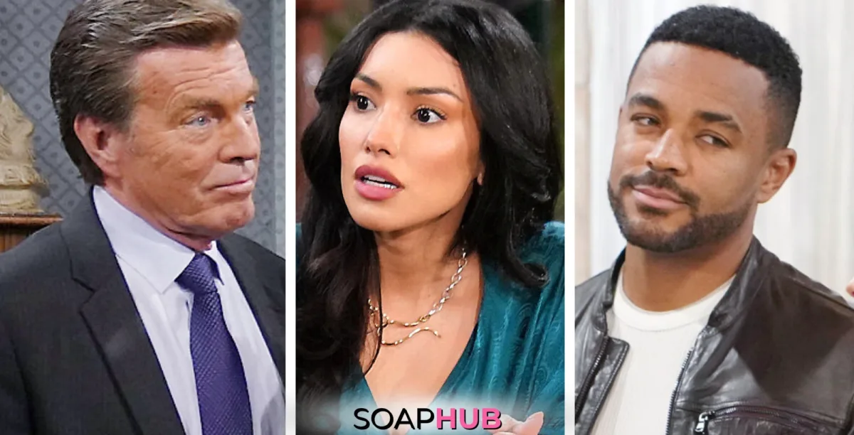 Jack, Audra, and Nate are featured players in The Young and the Restless Spoilers for the week of February 3-7, 2025, With Soap Hub logo