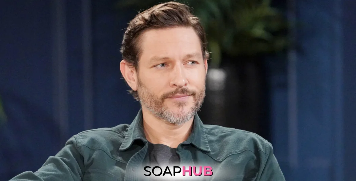 The Young and the Restless character Daniel; with the Soap Hub logo.