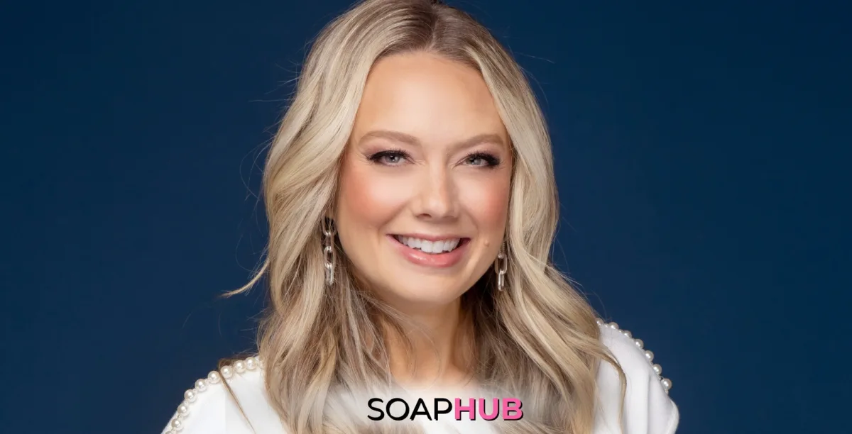 Young and the Restless Melissa Ordway with the Soap Hub logo.