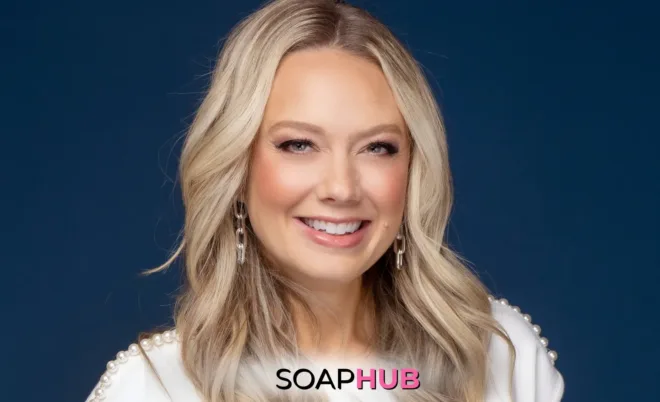 Young and the Restless Melissa Ordway with the Soap Hub logo.