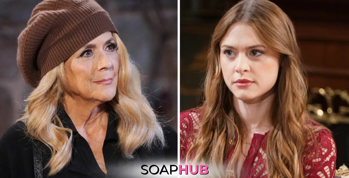 Weekly Young and the Restless Recap January 13 - 17: Claire and Jordan with the Soap Hub logo.