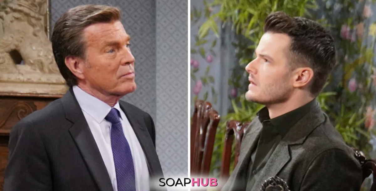 Young and Restless Spoilers January 10 Jack and Kyle with the Soap Hub logo.