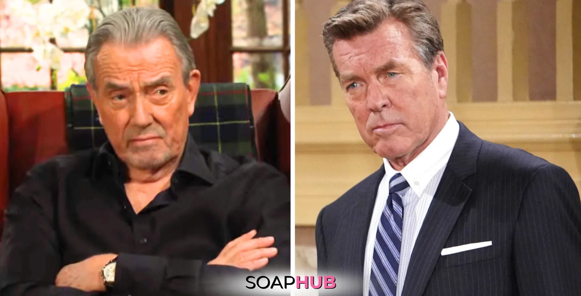 Young and the Restless Spoilers: Jack and Victor with the Soap Hub logo.