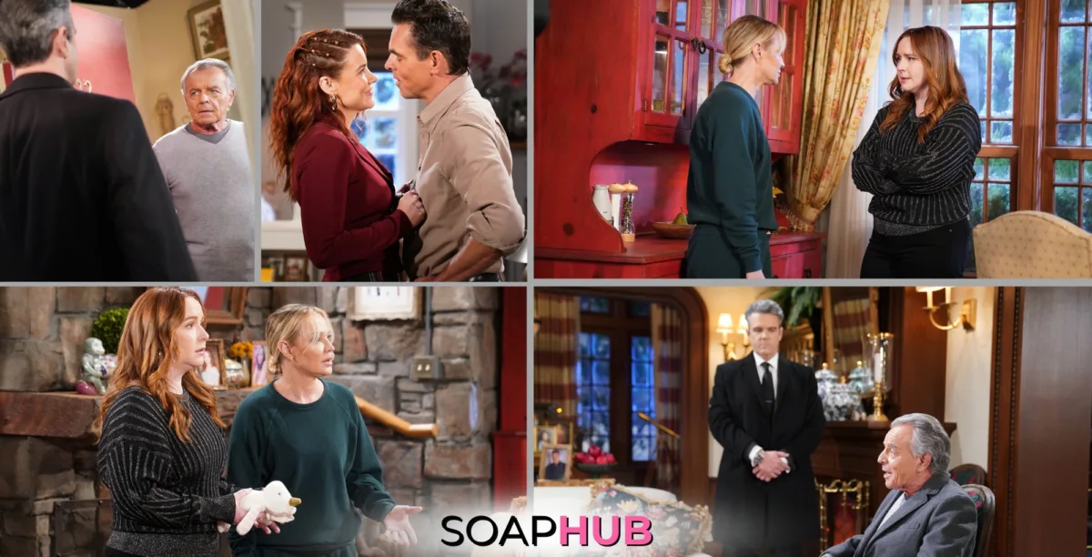 Young and the Restless Spoilers Preview January 28 with the Soap Hub logo.