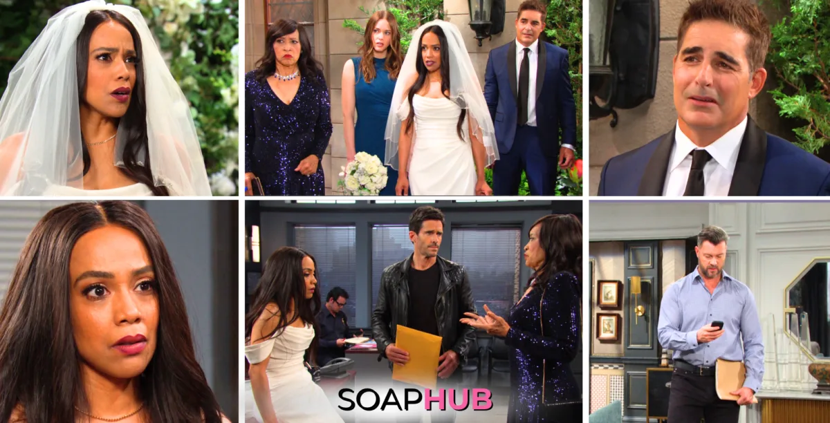 Collage for the Monday, February 3 episode of Days of Our Lives, with Soap Hub Logo