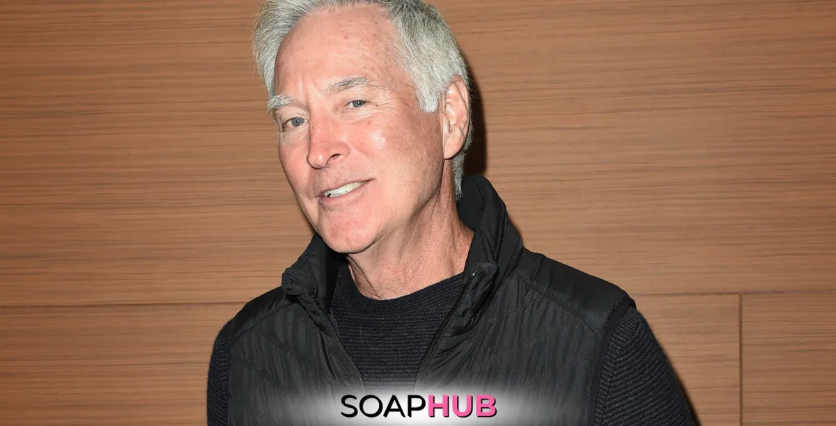 Days of Our Lives' Drake Hogestyn with the Soap Hub logo across the bottom.