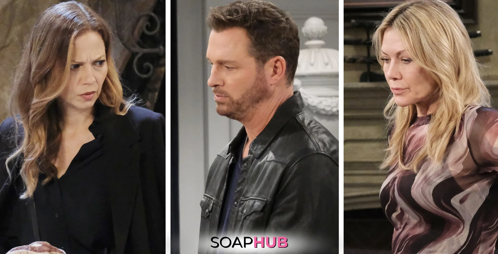 Days of our Lives Spoilers February 7 Kristen, Brady, and Ava with the Soap Hub logo.