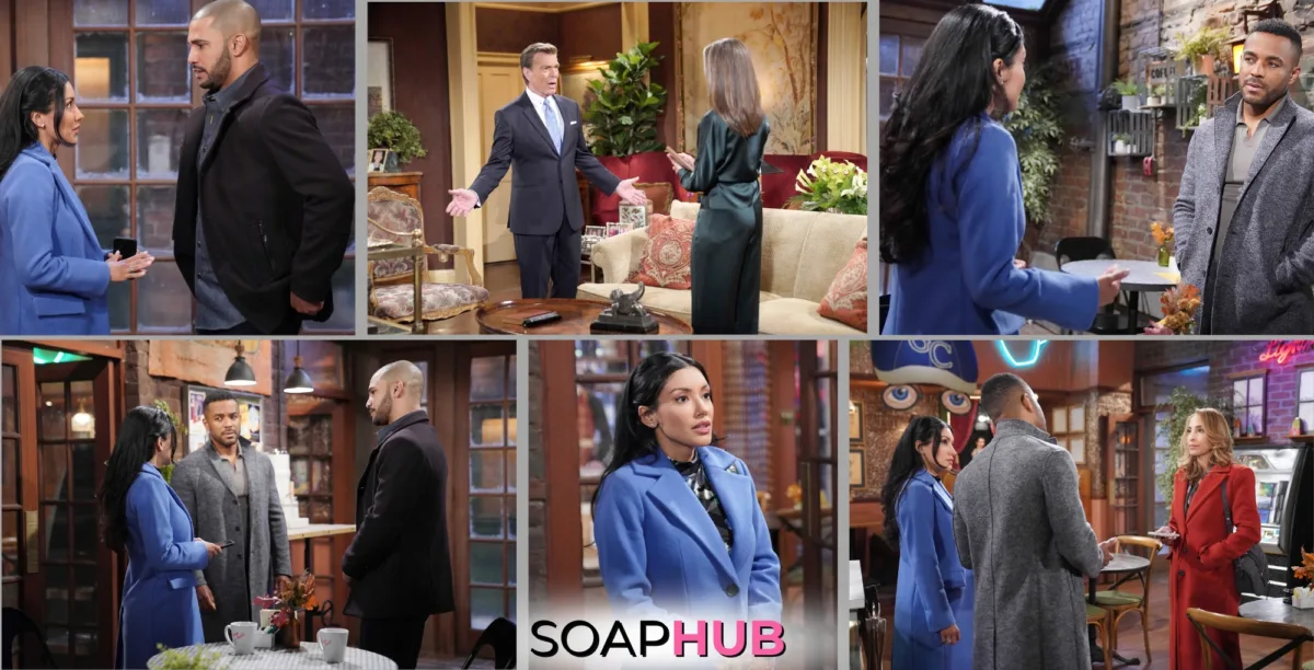 Young and the Restless Spoilers Preview February 17 with the Soap Hub logo.