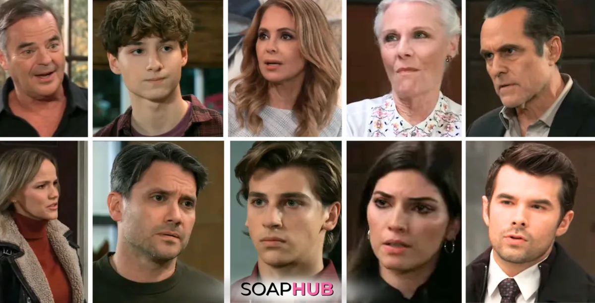 General Hospital Ned Rocco Olivia Tracy Sonny Lulu Dante Gio Brook Lynn Chase with the Soap Hub logo