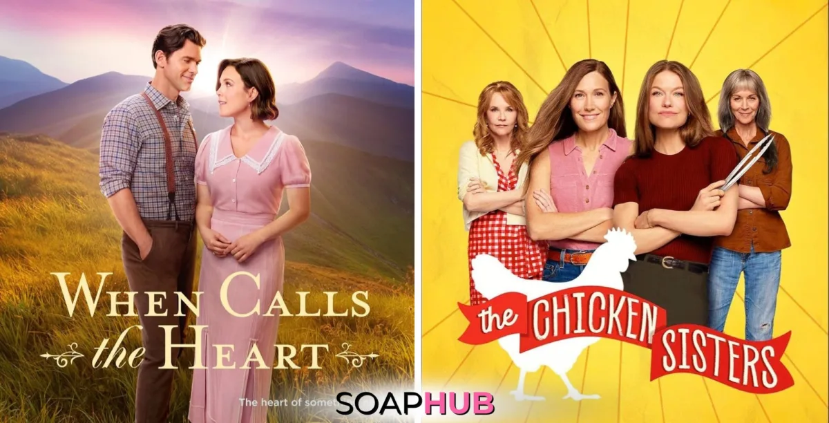 The Chicken Sisters takes over When Calls the Heart's time slot with the Soap Hub logo.