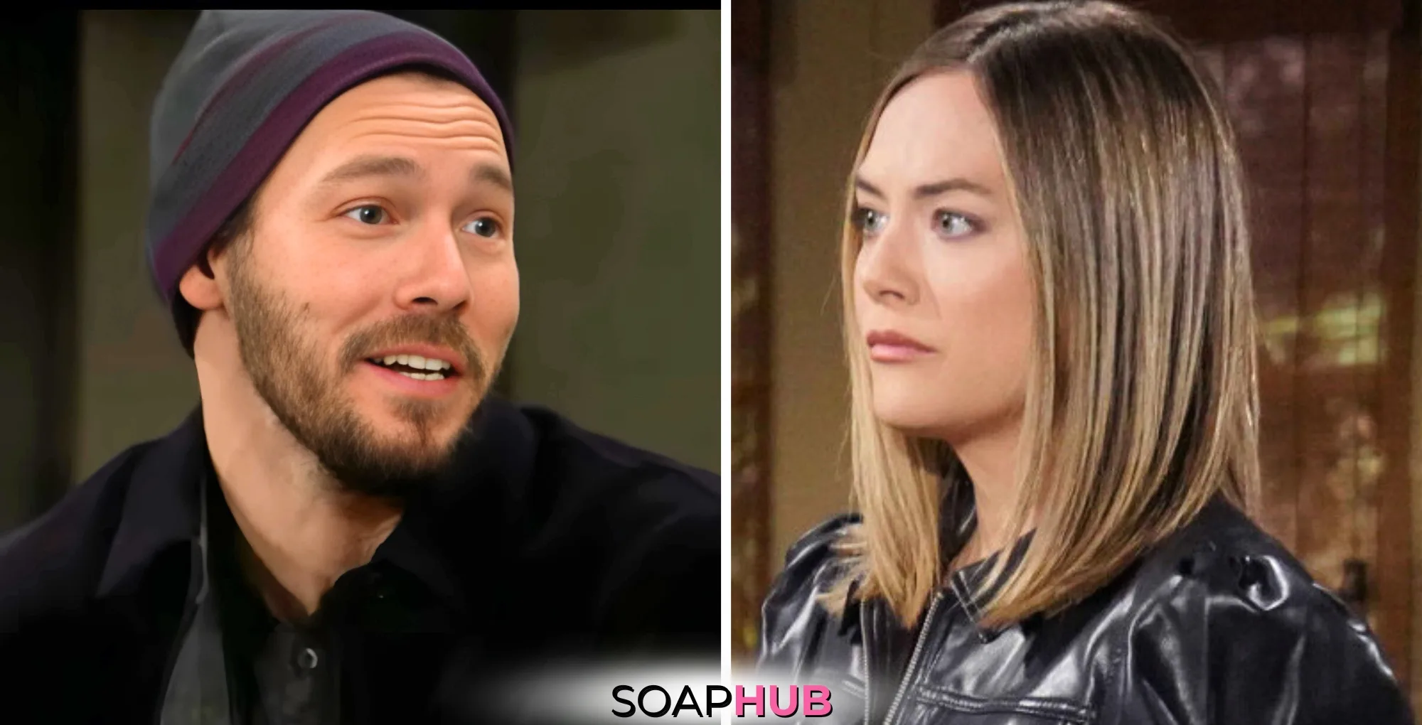 Bold and the Beautiful Must Watch Moments May 1 Liam and Hope with the Soap Hub logo.