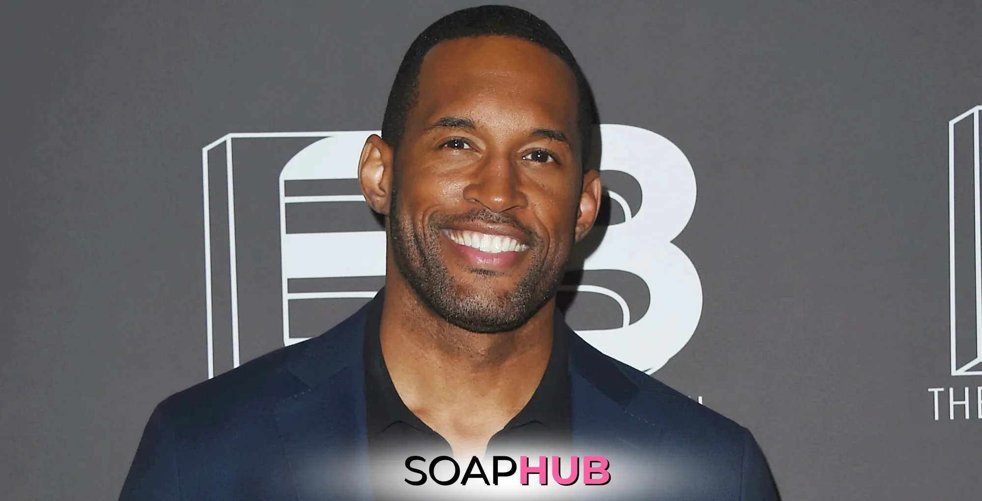 The Bold and the Beautiful's Lawrence Saint-Victor with the Soap Hub logo across the bottom.