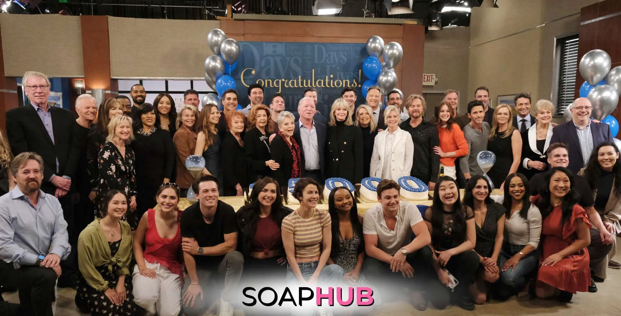 Days of our Lives cast and crew with the Soap Hub logo.