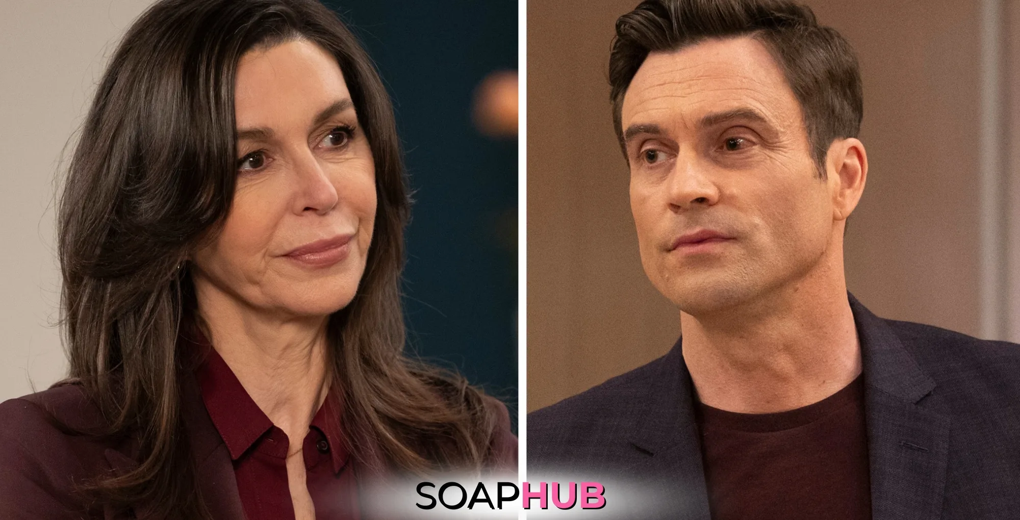 General Hospital Anna and Professor Dalton with the Soap Hub logo