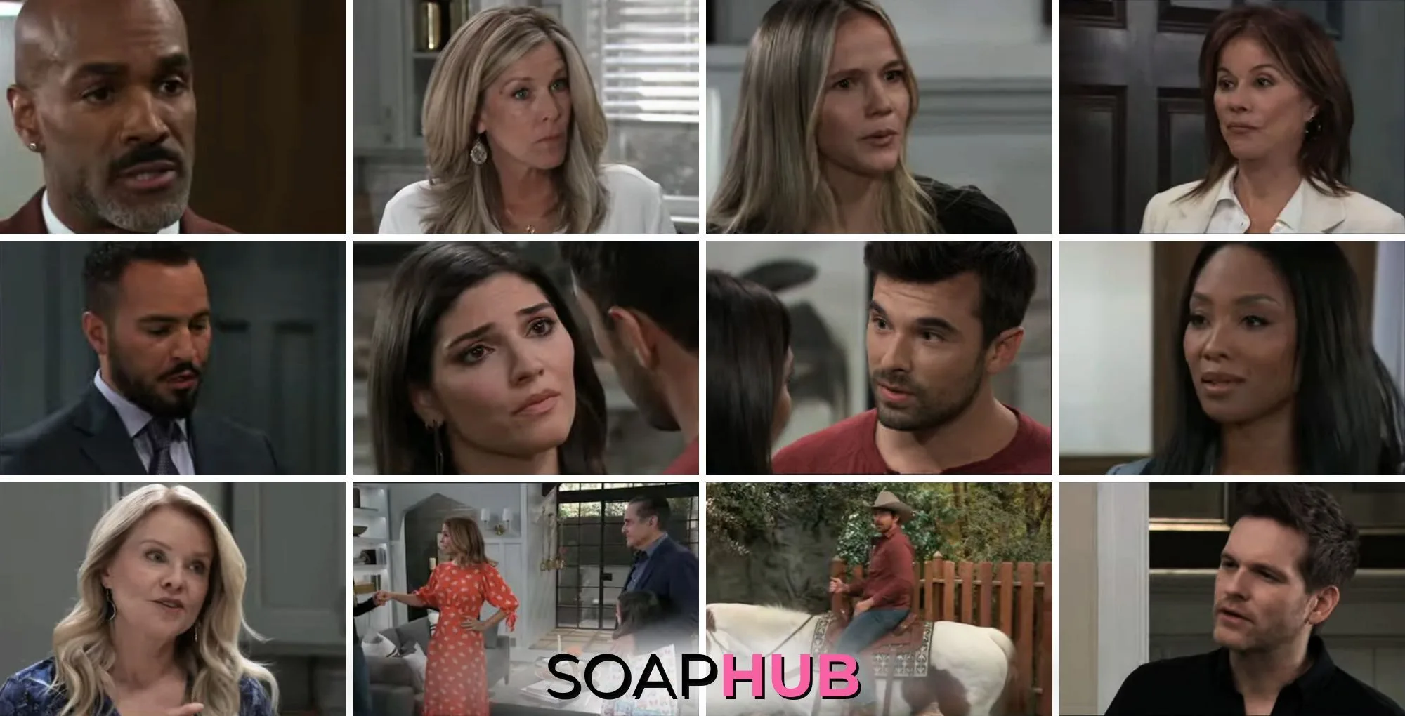 The cast of General Hospital with the Soap Hub logo across the bottom.