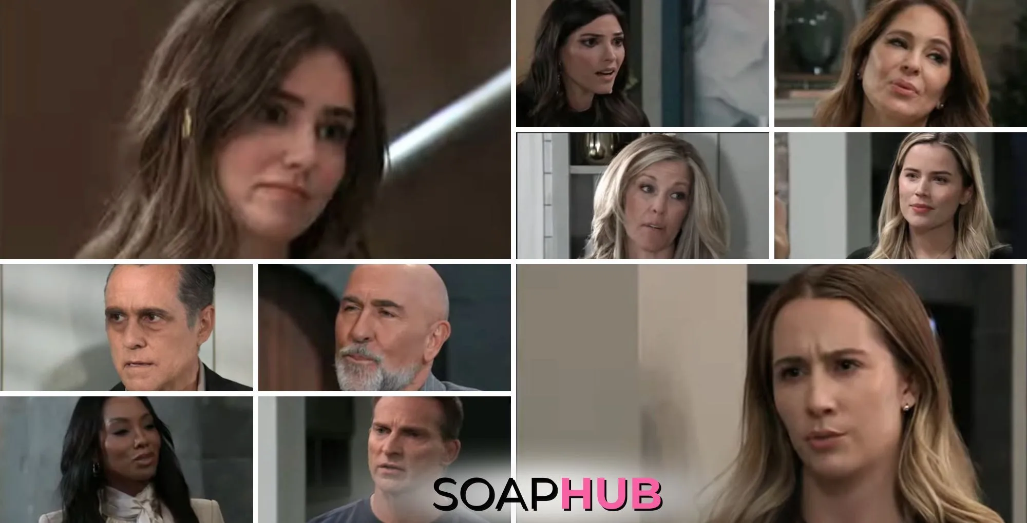 The cast of General Hospital with the Soap Hub logo across the bottom.