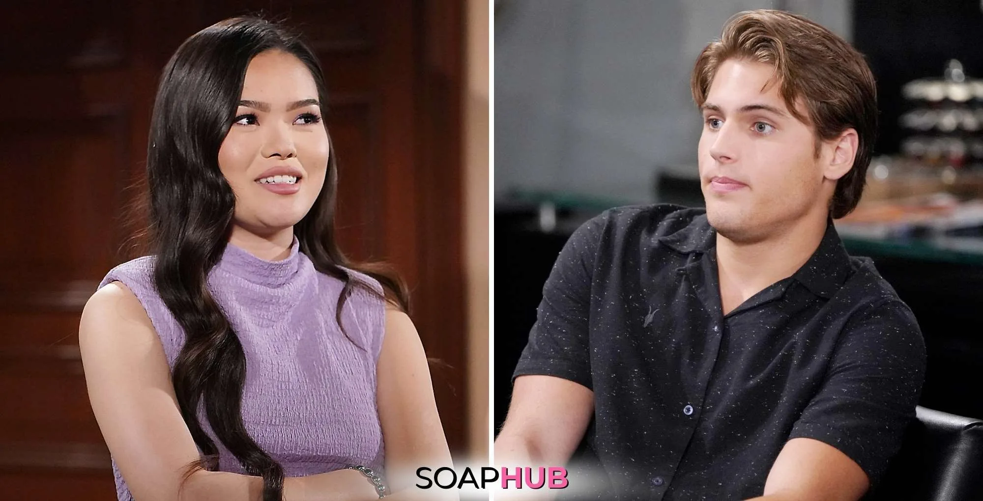 Bold and the Beautiful Luna and Will with the SoapHub logo.