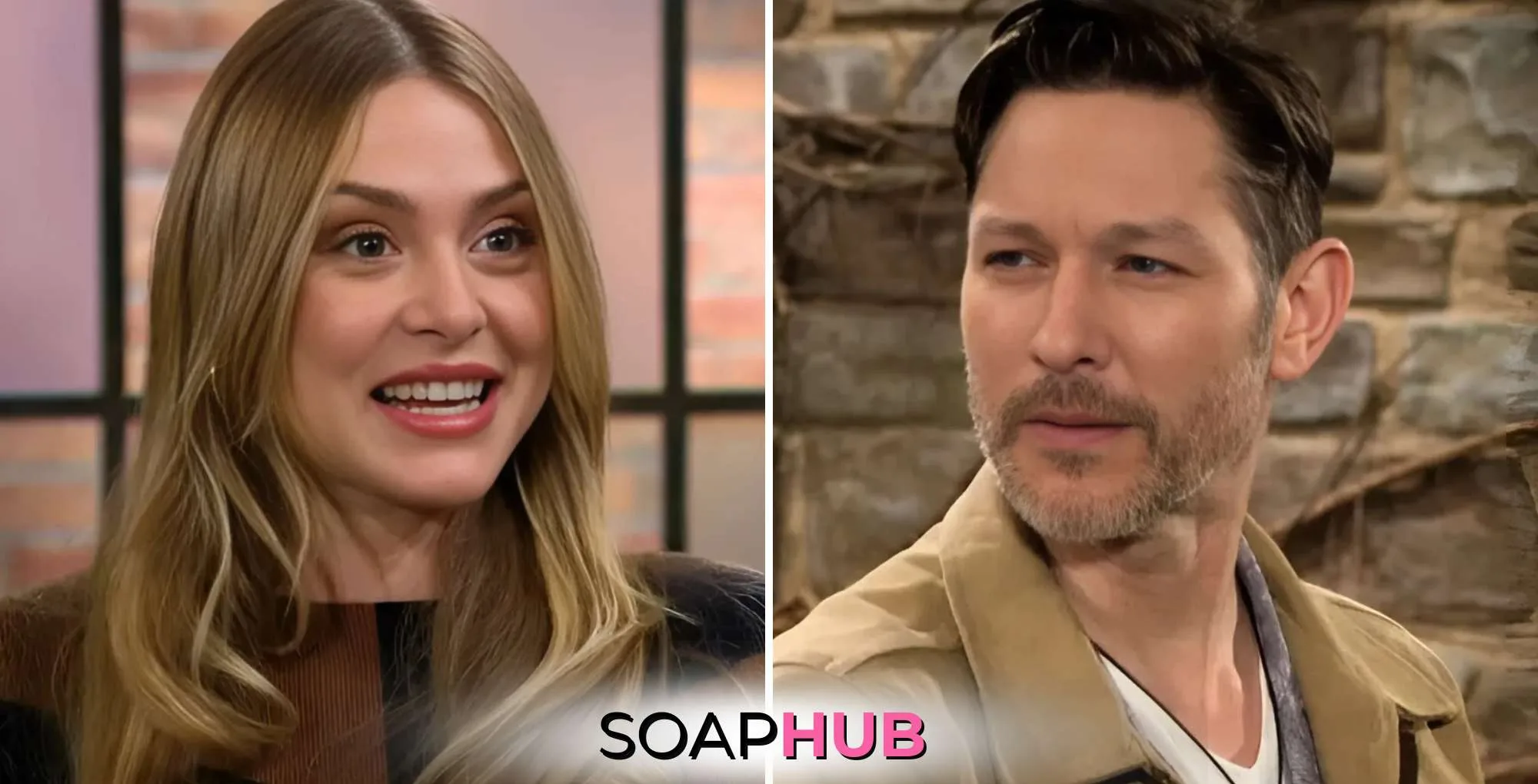 Young and the Restless Recap April 21 Claire and Daniel with the Soap Hub logo.