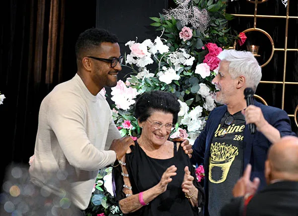 Sean Dominic and Christian Le Blanc with Mary Lucausi.