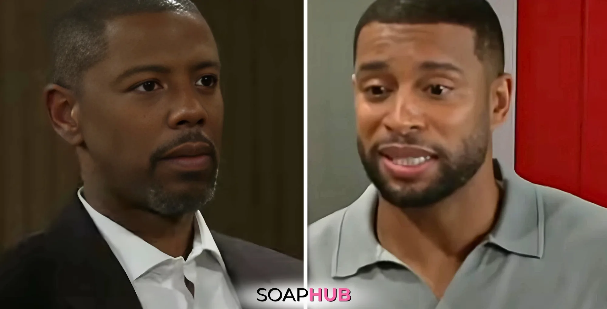 Beyond The Gates May 23 spoilers Martin and Doug with the Soap Hub logo.