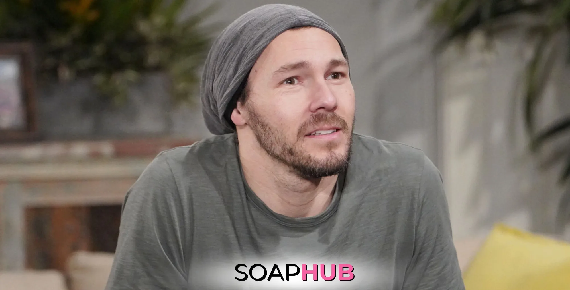 The Bold and the Beautiful's Liam with the Soap Hub logo across the bottom.