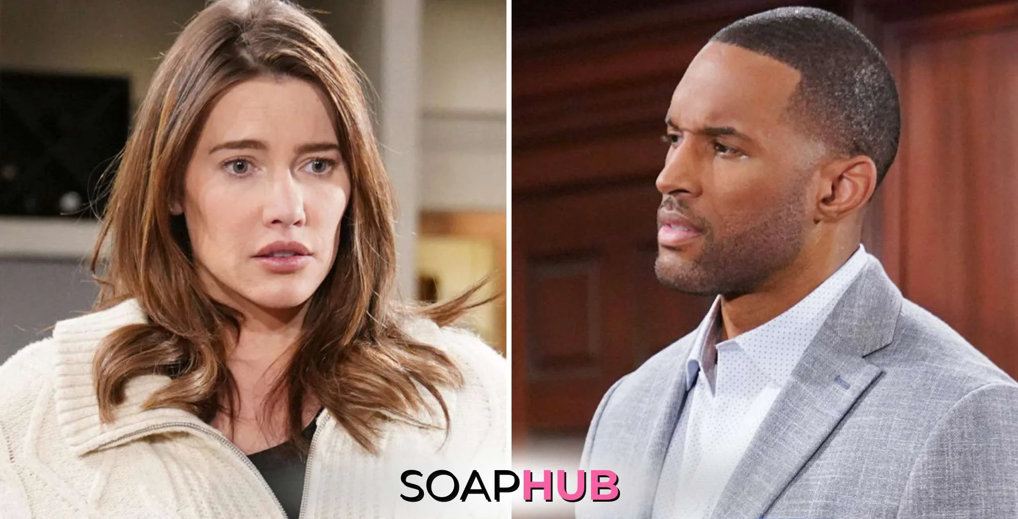 Bold and the Beautiful Steffy's loose lips and Carter's broken heart with the Soap Hub logo.