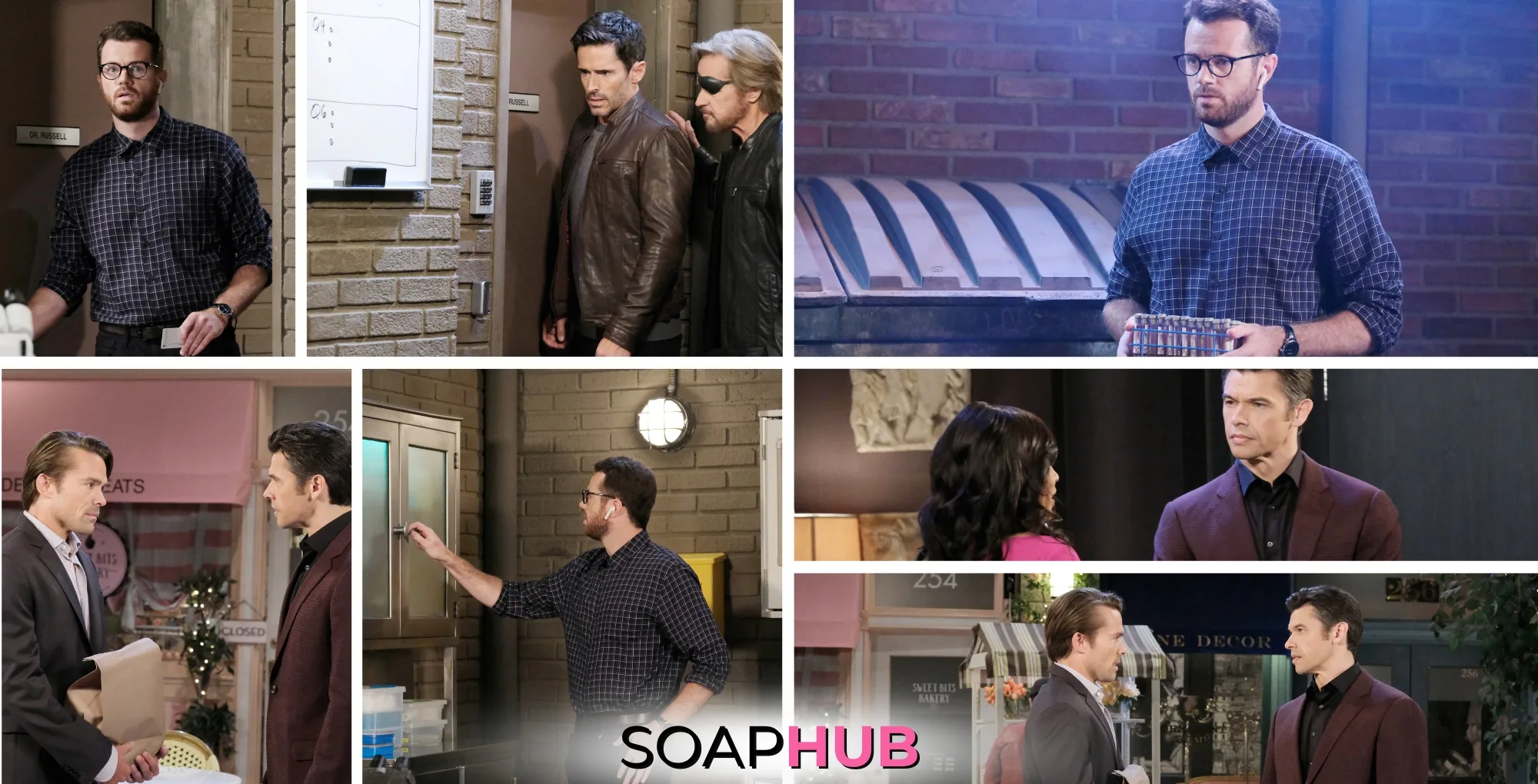 Days of our Lives spoilers photos for the May 15, 2025 episode with the Soap Hub logo across the bottom.