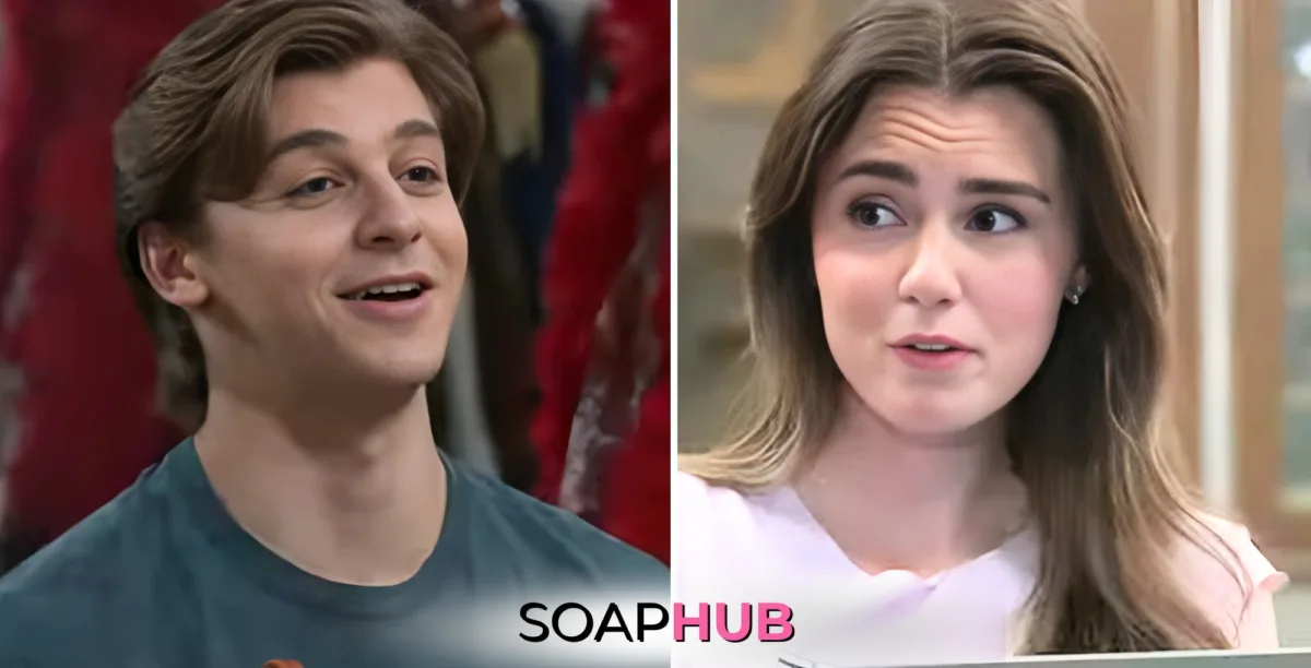 General Hospital Gio and Emma with the Soap Hub logo