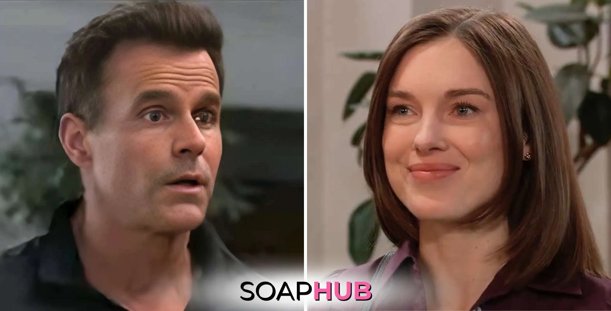 General Hospital Drew and Willow with the Soap Hub logo