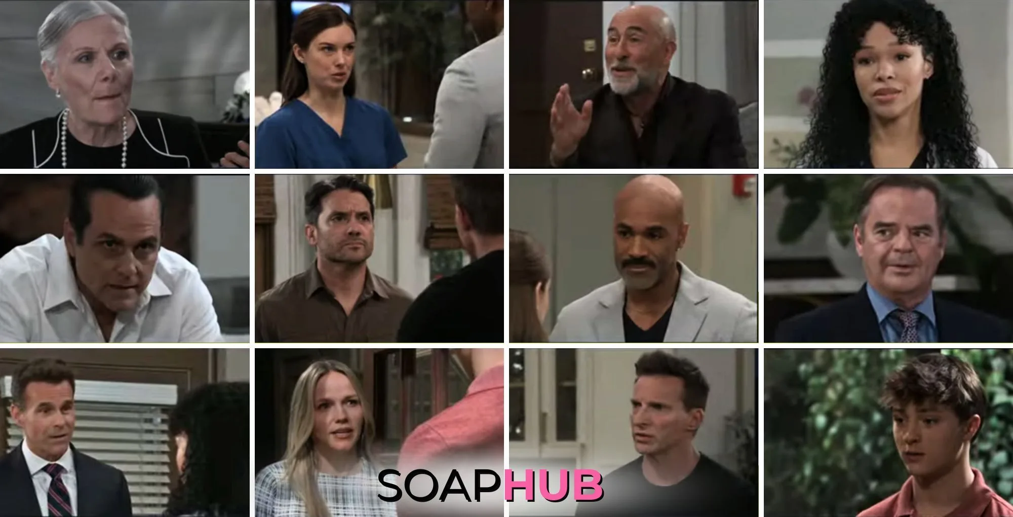 The cast of General Hospital with the Soap Hub logo across the bottom.
