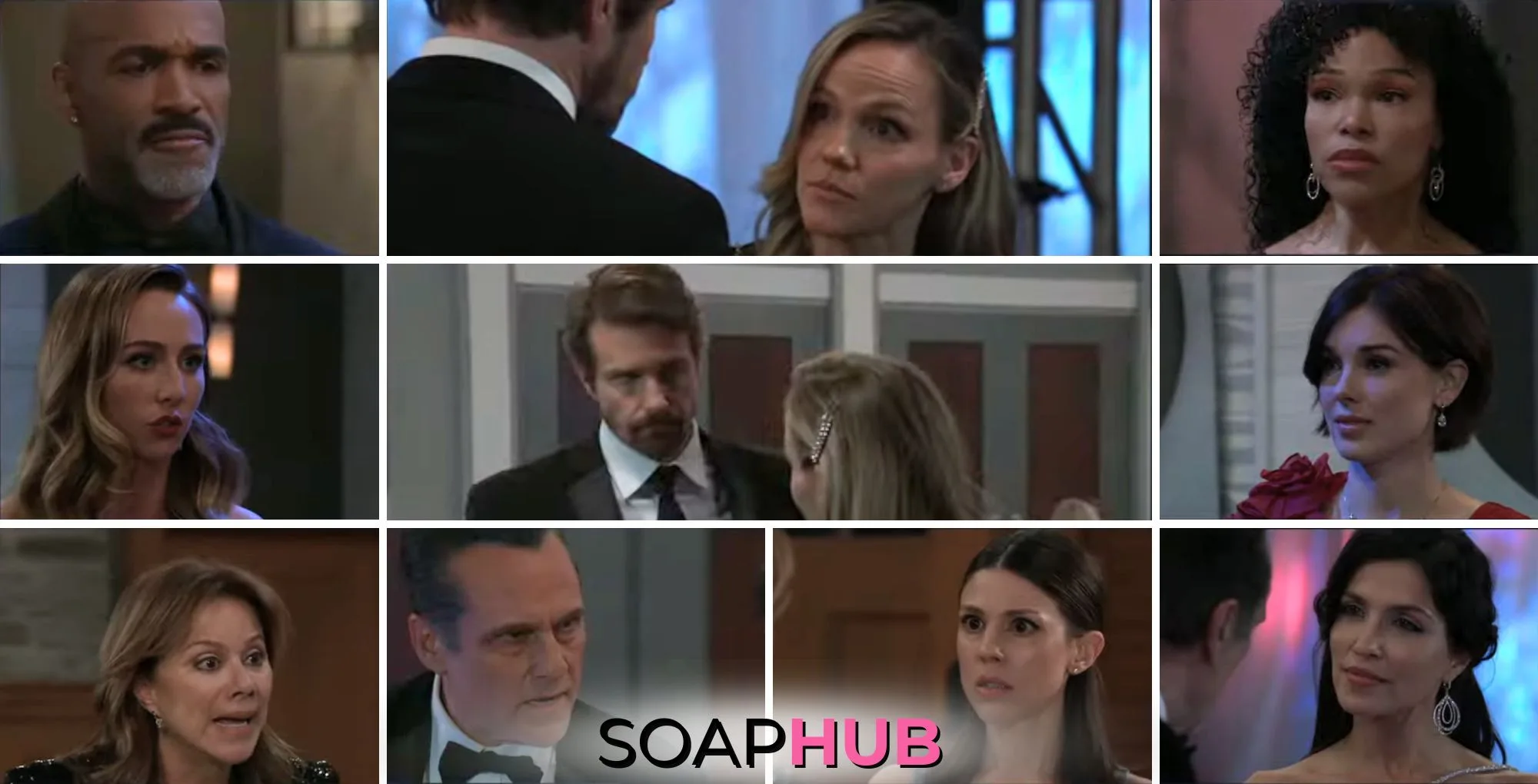 The cast of General Hospital with the Soap Hub logo across the bottom.