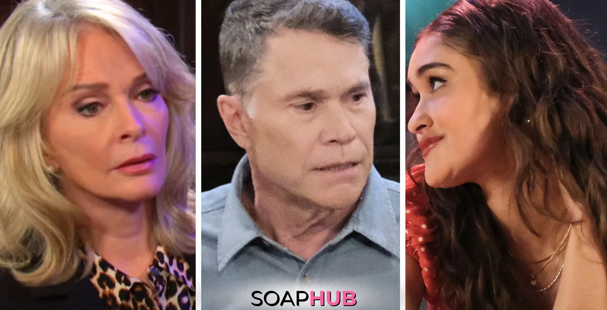 Marlena, Bo, and Ari on Days of our Lives with the Soap Hub logo across the bottom.