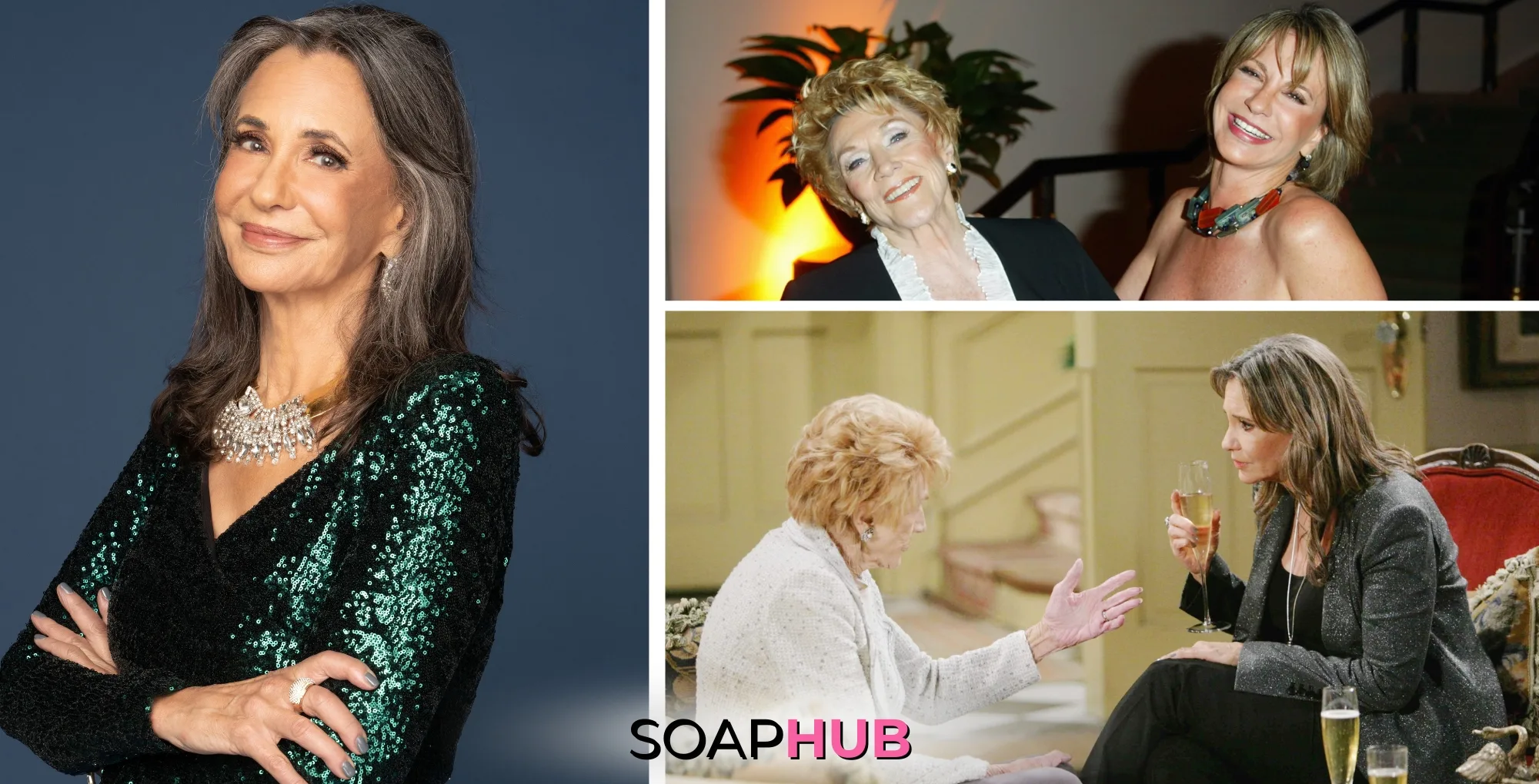 Young and the Restless Jess Walton shares memories of Jill and Katherine with the Soap Hub logo.