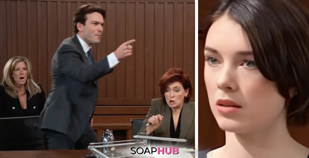 Michael and Willow's divorce hearing begins in the spoilers for. the Tuesday, June 3 episode of General Hospital, with the Soap Hub logo